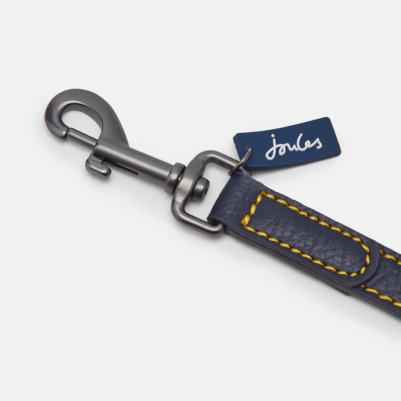 Joules Leather Dog Lead Navy-1